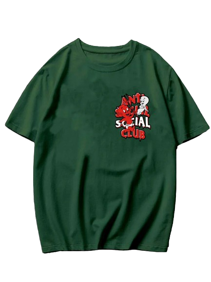Camiseta Anti Social Club Diabo e Fantasma - Verde