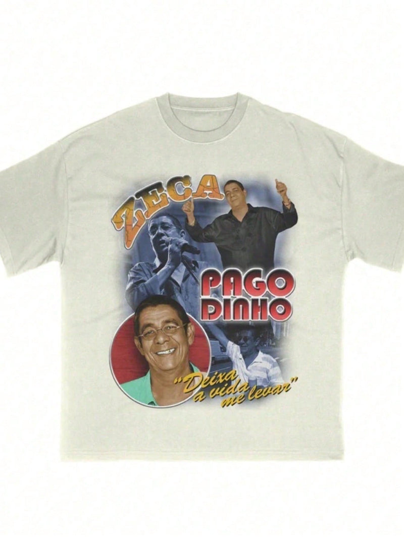 Camiseta Zeca Pagodinho Deixa A Vida Me Levar - Até o G3 - Branco