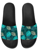 Chinelo Slide Folhas Azul Ultra Leve Conforto