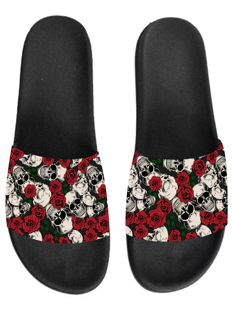 Chinelo Slide Flower Skull Ultra Leve