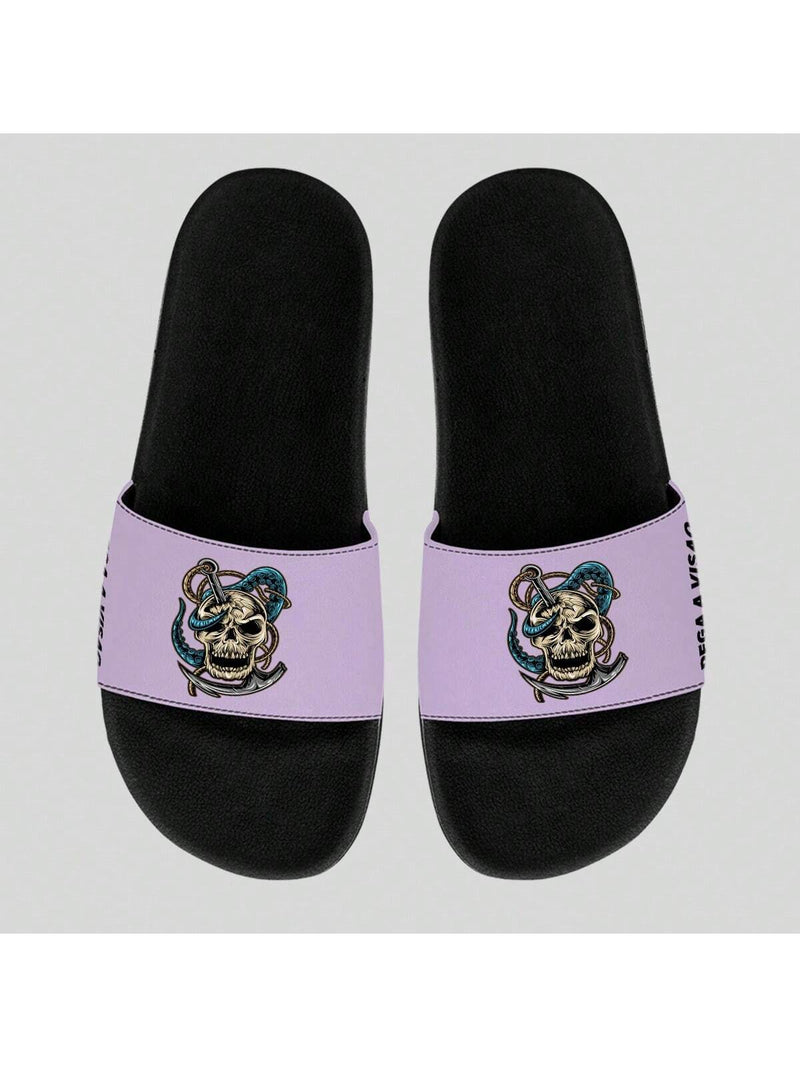 Chinelo Slide Pega A Visão Anchor Skull - Roxo
