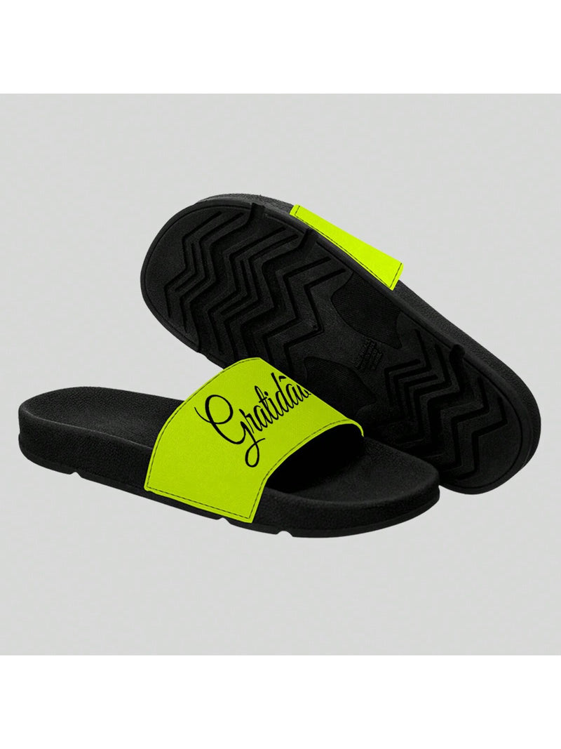 Chinelo Slide Gratidão - Verde Limão