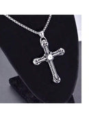 Cólar Corrente Crucifixo Prateado