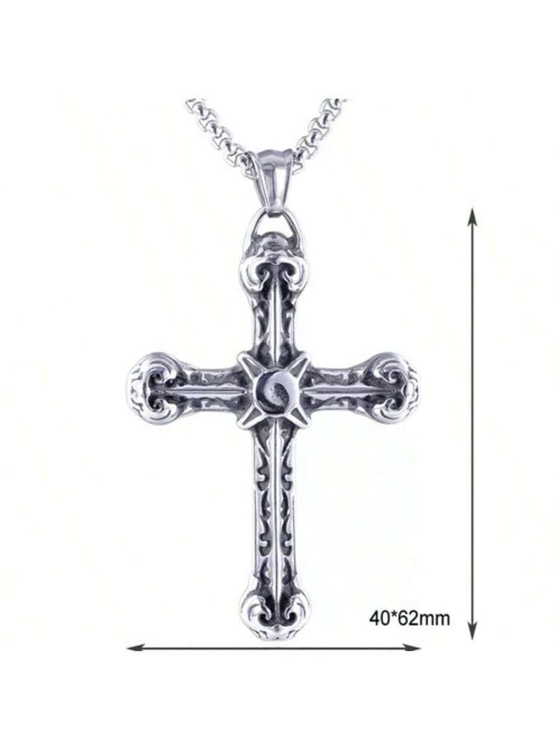 Cólar Corrente Crucifixo Prateado