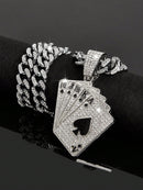 Cólar Cubano Baralho Prata