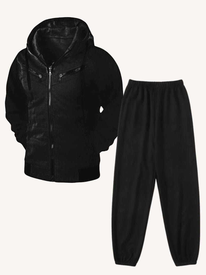 Conjunto DTX Moletom Capuz + Calça Moletom Preto