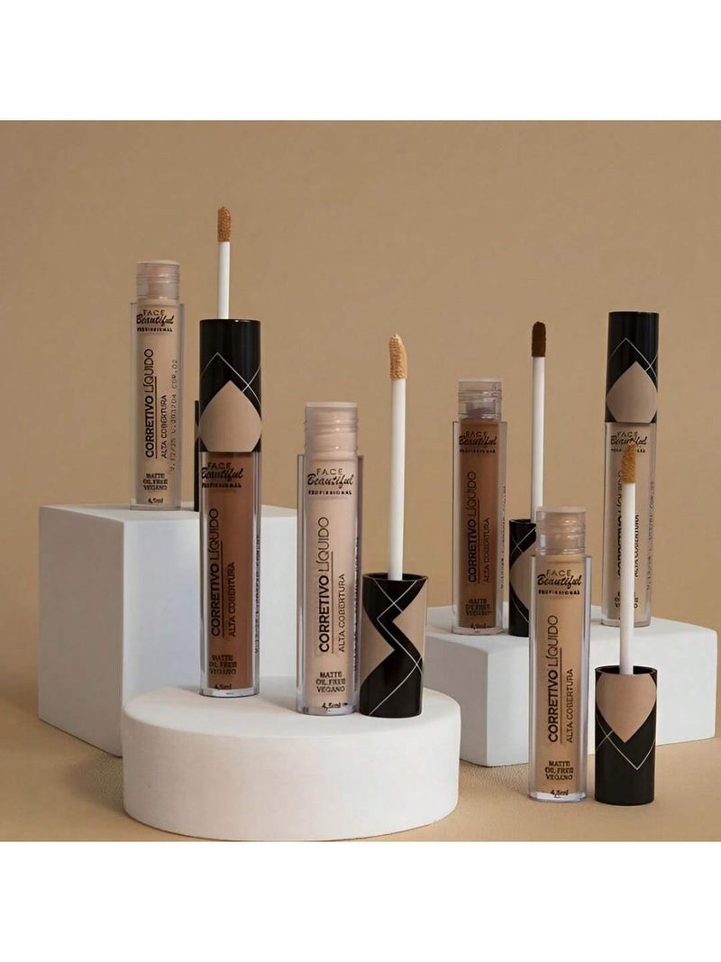 Corretivo Líquido Alta Cobertura Matte Oil Free Vegano Face Beautiful 4,5ml