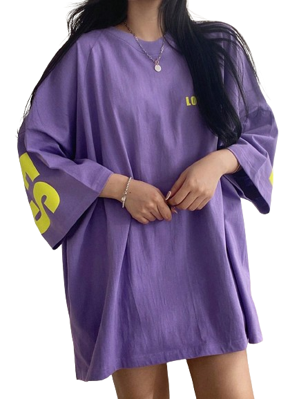 Camiseta Dazy Los Angeles Roxo Plus Size