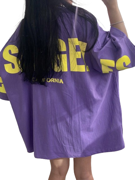 Camiseta Dazy Los Angeles Roxo Plus Size