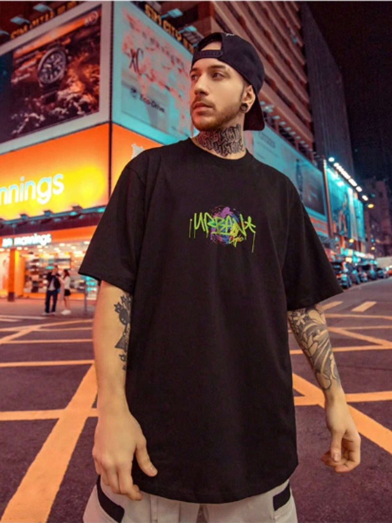 Camiseta Oversize Urban Grafiti  - Preto