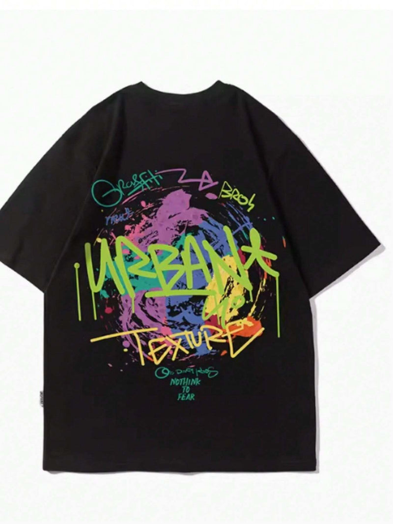 Camiseta Oversize Urban Grafiti  - Preto