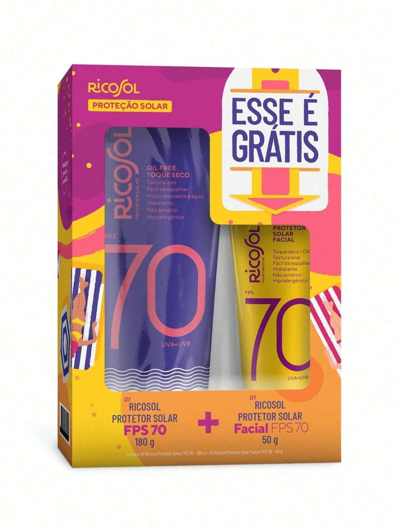 Kit Protetor Solar Corpo & Facial Fps 70 Ricosol