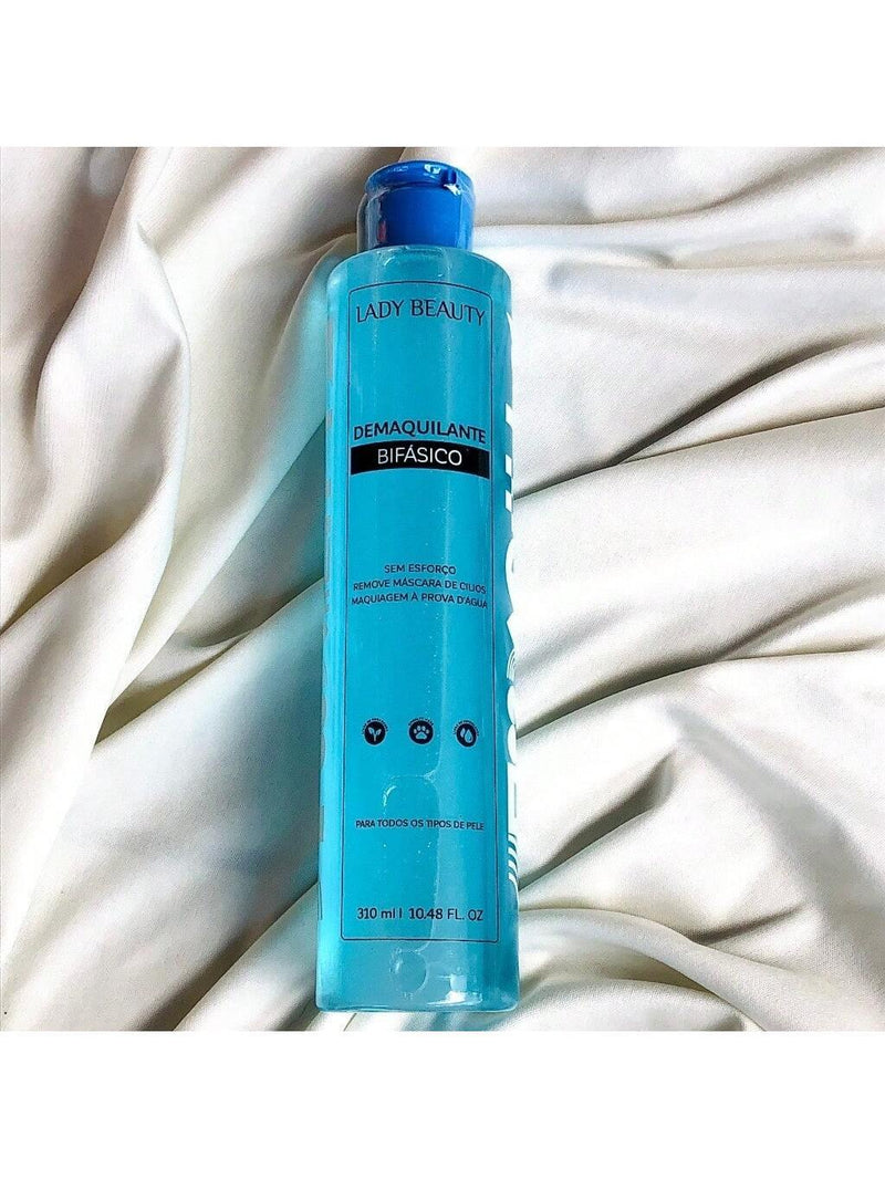 Kit Skin Care Demaquilante Bifásico Removedor + Tônico Adstringente Facial Lady Beauty