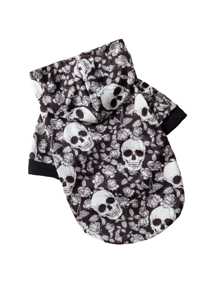 Jaqueta Dog Crânio Rosa Preto Branco C/ Capuz