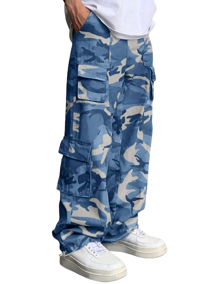 Calça Cargo Flip Camuflado Azul