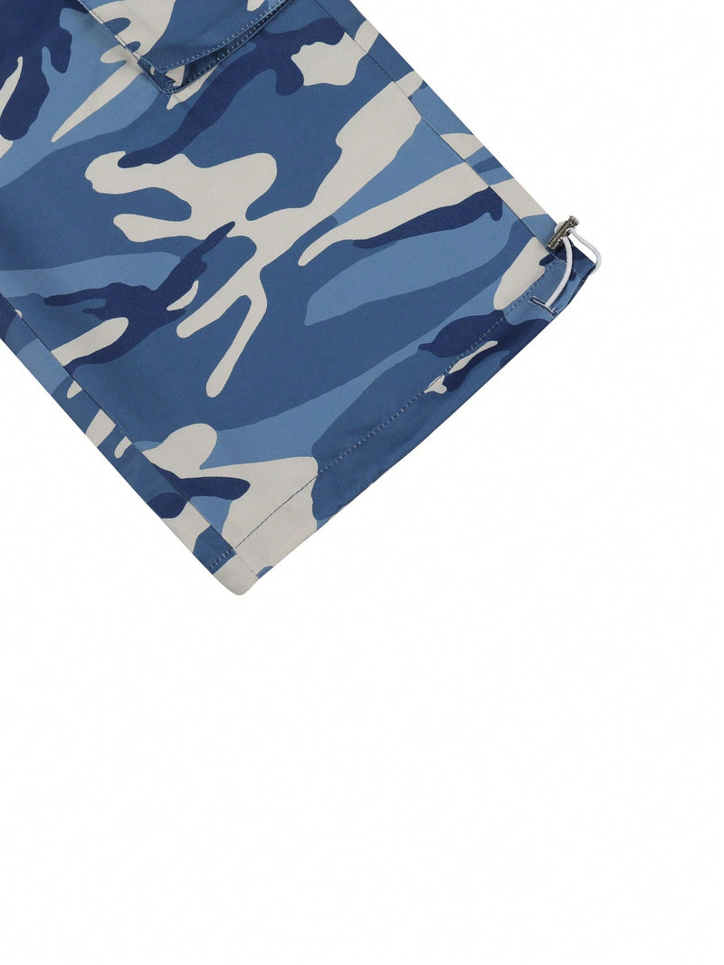 Calça Cargo Flip Camuflado Azul