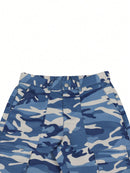 Calça Cargo Flip Camuflado Azul