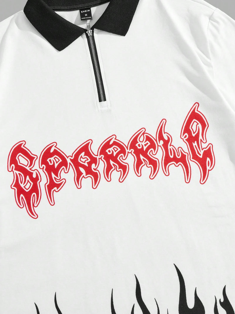 Camisa Polo Sparrle Fire Branco Preto