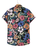 Camisa Botão Havaiana Flores e Caveiras
