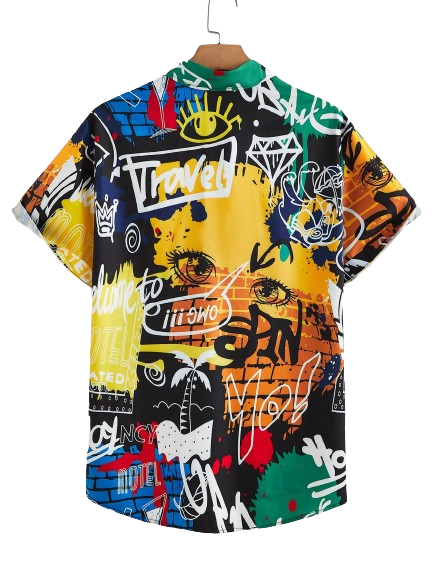 Camisa Botão Trave Graffitti