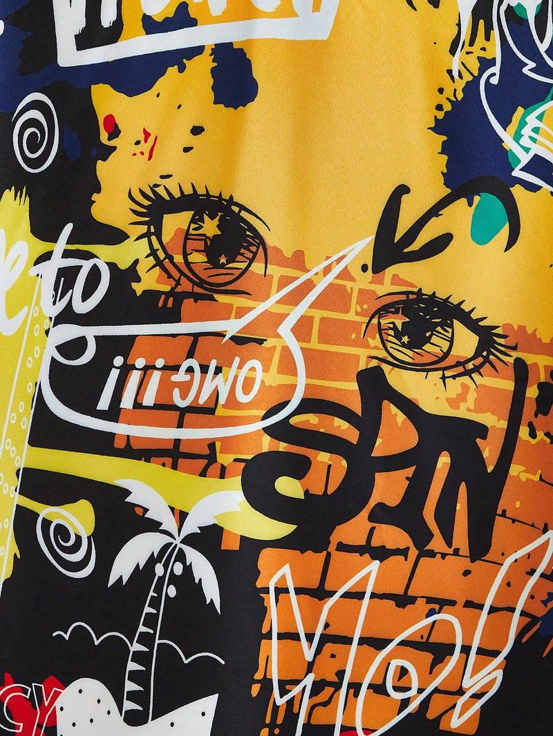 Camisa Botão Trave Graffitti