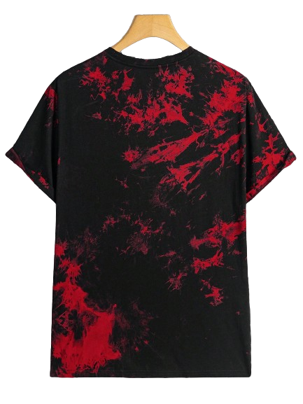 Camiseta Tie Dye Trash Preto Vermelho