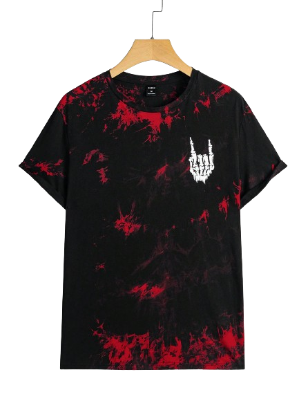 Camiseta Tie Dye Trash Preto Vermelho