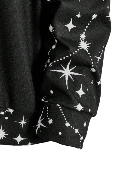 Moletom C/ Capuz Sun & Moon Branco Preto