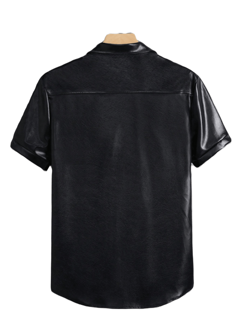 Jaqueta de Couro Homme Preto