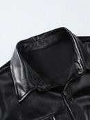 Jaqueta de Couro Homme Preto