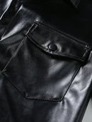 Jaqueta de Couro Homme Preto