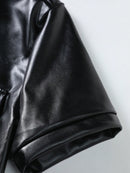 Jaqueta de Couro Homme Preto