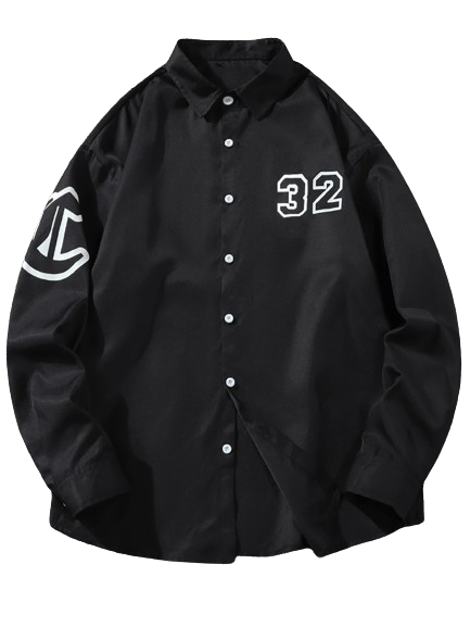 Work Shirt Chicago 32 Manga Longa Preto