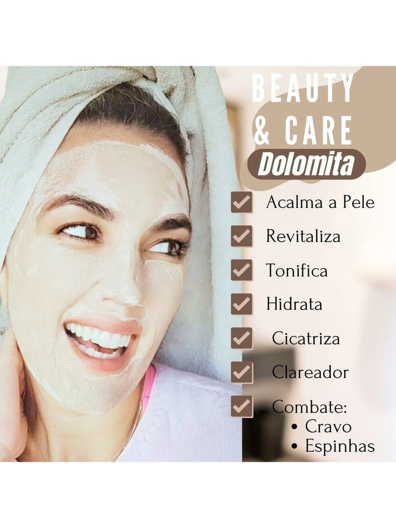 Mascara de Porcelana Dolomita 100% Pura Natural Skin Care 1kg