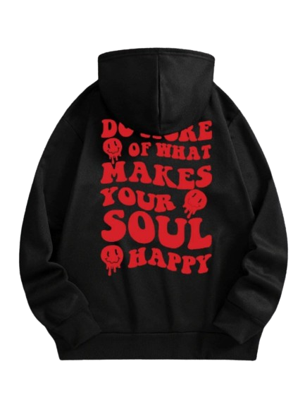 Moletom C/ Capuz Oversize Soul Happy Preto