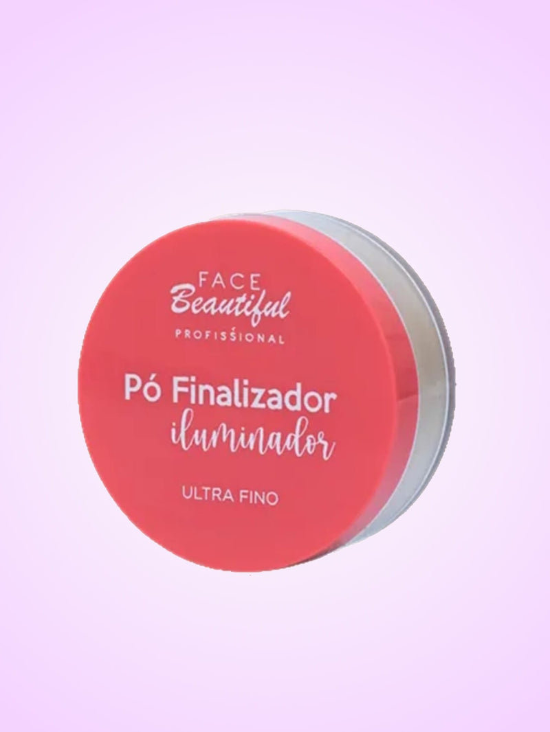 Pó Facial Finalizador Iluminador Glow Ultra Fino Maquiagem Pó Solto Peles Médias e Escuras