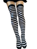 Meias Longas Listradas Preto Branco