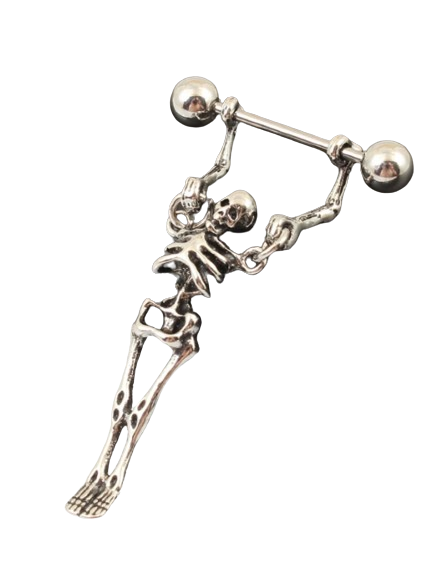 Piercing Gótico Crânio Aço Inoxidável Brinco