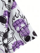 Camisa Botão Romwe Caveira Punk