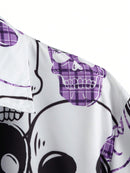 Camisa Botão Romwe Caveira Punk