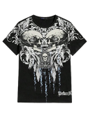 Camiseta Romwe Caveira Grunge Punk