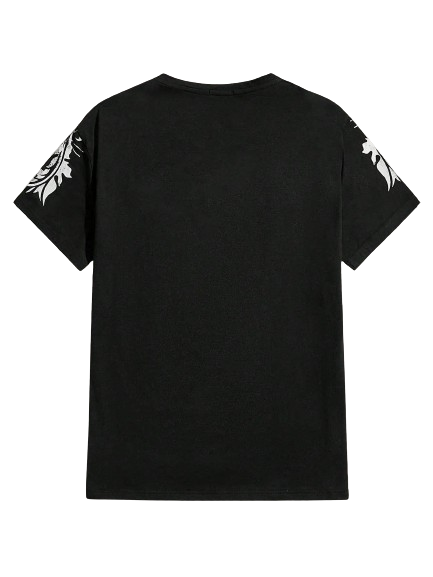 Camiseta Romwe Caveira Grunge Punk