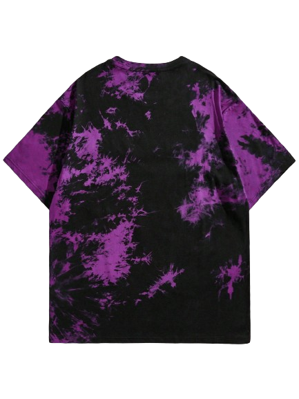 Camiseta Tie Dye Rick & Morty Roxo Preto