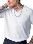 Camisa Polo Tricot Casual Over Branco