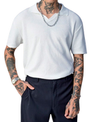 Camisa Polo Tricot Casual Over Branco