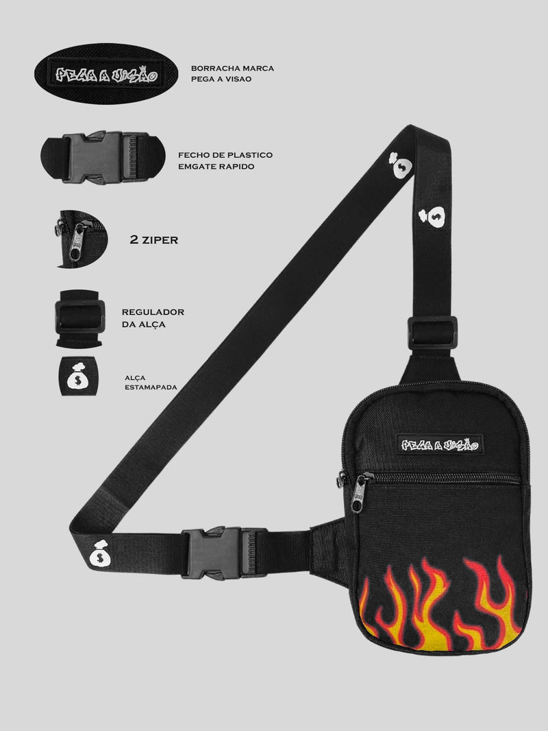 KIT Shoulder Bag Pega A Visão Fire  + Bucket Pega A Visão Preto
