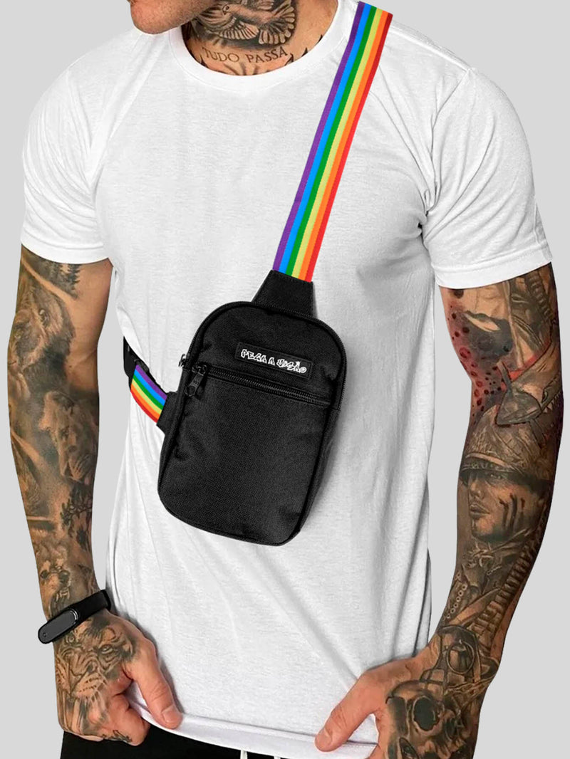 Shoulder Bag Pega A Visão Preta Alça LGBT