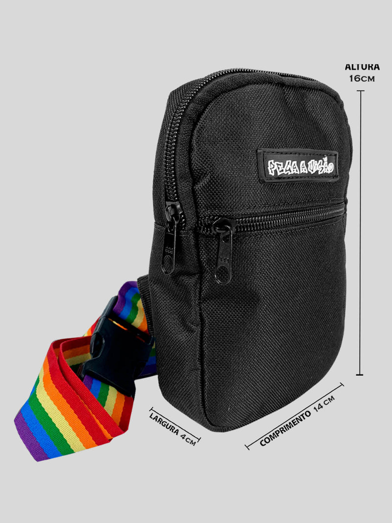 Shoulder Bag Pega A Visão Preta Alça LGBT