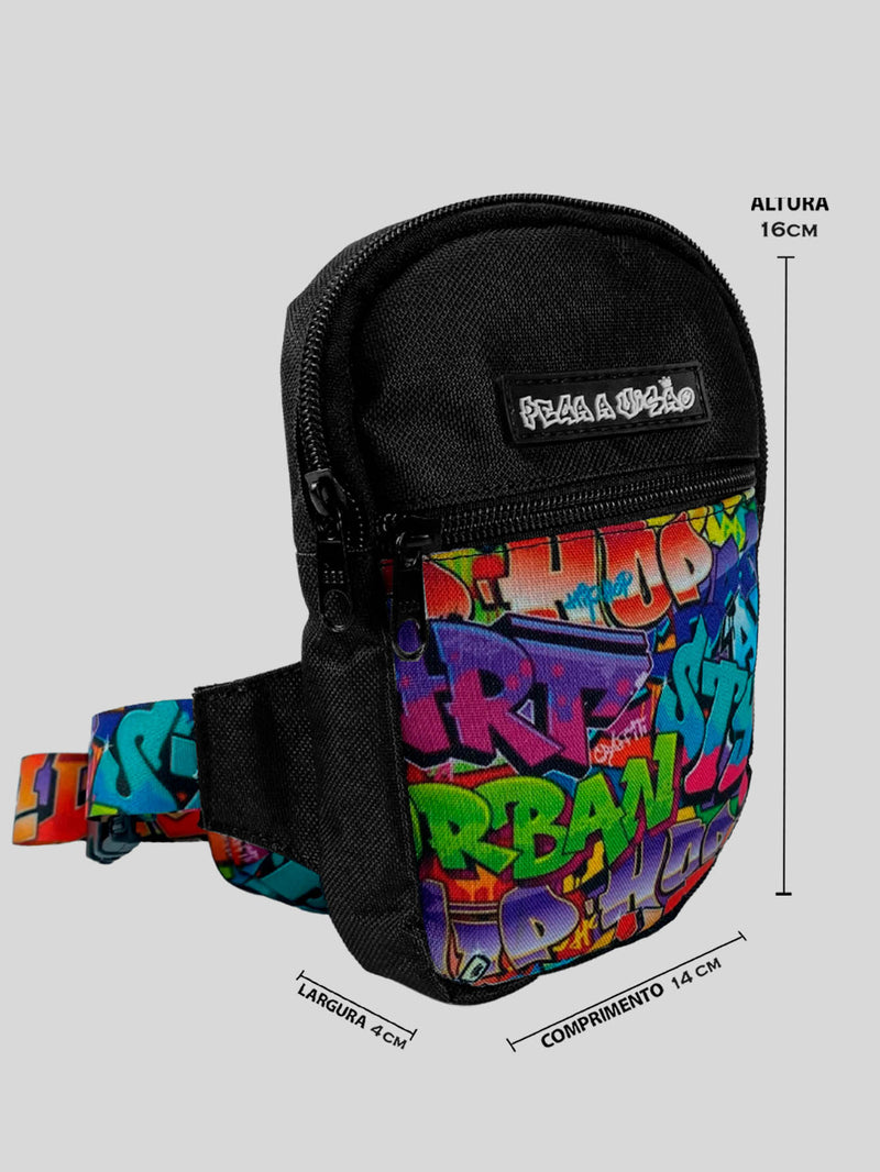 KIT Shoulder Bag Pega A Visão Art Urban + Bucket Pega A Visão Preto
