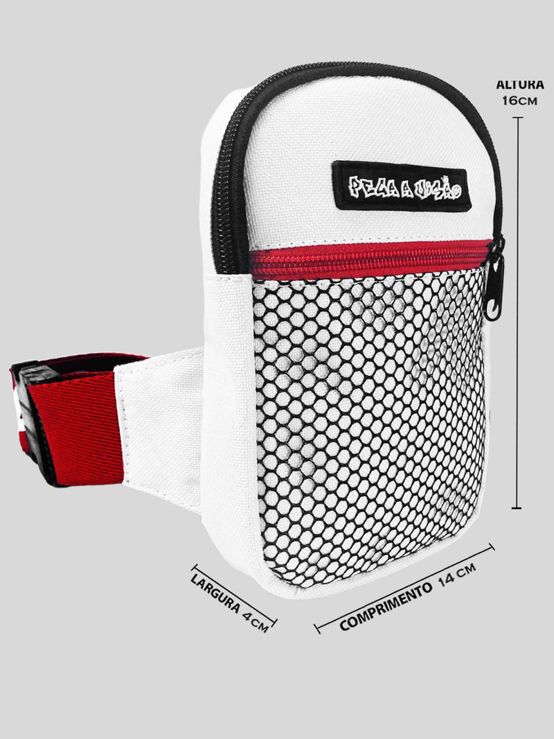 Shoulder Bag Pega A Visão Branca Alça Vermelha